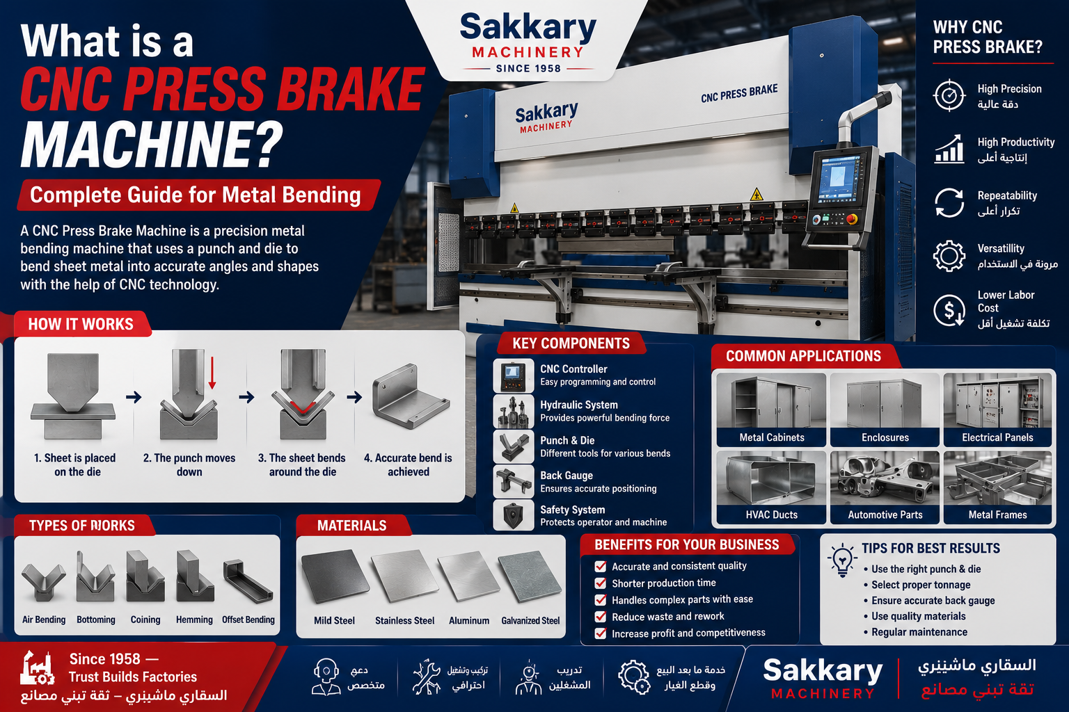 ماكينة CNC Press Brake لثني الصاج من السقاري ماشينري